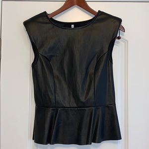 Leather peplum top